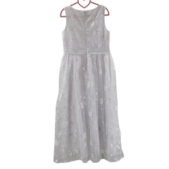 GIRL'S PARTY DRESS 8-9 Y white embroidered tulle flower girl communion maxi B103 - Picture 2 of 8